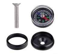 Cubierta de aleación de aluminio para vástago de bicicleta con brújula integrada para auriculares de 30 mm y 35 mm, pieza de herramienta de navegación de ciclismo negra (30 mm)