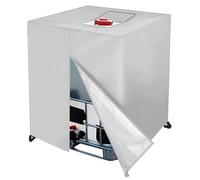 Cubierta de almacenamiento de agua de tela Oxford plateada de 1000 L IBC, protector de tanque de agua, resistente e impermeable, para exteriores
