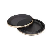 Cubierta de Altavoz Redonda Blanca Altavoz de Techo Cubierta Blanca Metal Acero Laminado en Frío Abs 2 Piezas Altavoz de 4 Pulgadas Cubierta Protectora de Altavoz Decoración de (Oro+Negro)