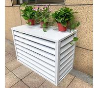 Cubierta de Aluminio para Aire Acondicionado con Soporte de Flores, Rejilla Exterior, Valla para Dispositivos Exteriores, Pantalla Decorativa, Valla de Privacidad con Diseño de Persianas (Color