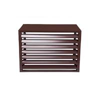 Cubierta de aluminio para aire acondicionado, pantalla de privacidad para exteriores con rejillas decorativas, estante para plantas al aire libre, marrón, 100 x 50 x 7 cm, protección impermeable