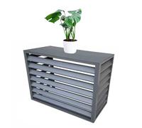 Cubierta de aluminio para aire acondicionado, pantalla decorativa de privacidad al aire libre para unidades de aire acondicionado, protección del radiador, oculta y protege tu unidad (gris, 110 x 60 x