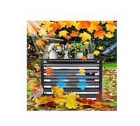 Cubierta de aluminio para aire acondicionado, protección contra la intemperie y reducción de ruido, antirrobo, para balcón, patio, protección resistente a la intemperie (cuatro lados grises, 100 cm)