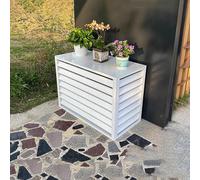 Cubierta de aluminio para aire acondicionado, rejilla protectora decorativa para unidades exteriores, aire acondicionado y bomba de calor, protección duradera del condensador, resistente a la