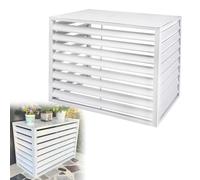 Cubierta de aluminio para aire acondicionado, unidad dividida y bomba de calor al aire libre, persianas y valla para protección estética (color: blanco, tamaño: 1,5 p)