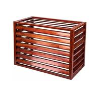 Cubierta de aluminio para bomba de calor, fuente de aire, protección del condensador, divisor independiente, diseño de grano de madera, 120 x 70 x 150 cm, ideal para aire acondicionado al aire libre