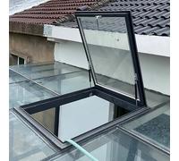 Cubierta de aluminio para tragaluz de 50 x 95 cm para ático y solárium, diseño plano e inclinado de doble capa que aumenta la luz natural, la nergética y la intemperie