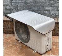 Cubierta de aluminio para unidad de aire acondicionado exterior, resistente a la intemperie, protección solar y lluvia para unidades de CA, 110 x 45 cm, 120 x 50 cm, 130 x 58 cm, color plateado (110 x