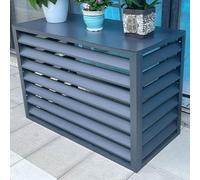 Cubierta de aluminio para unidades de aire acondicionado y bombas de calor al aire libre. Escudo de reducción de ruido resistente a la intemperie que protege los sistemas divididos de elementos y