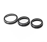 Cubierta de anillo de aleación de aluminio para interruptor de radio de CA para Jeep 2014-2021, repuesto de perilla de control de salpicadero negro, juego de 3 piezas