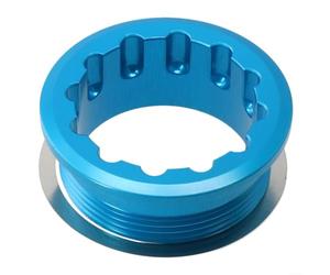 Cubierta de anillo de bloqueo de rueda libre para transmisión MTB, compatible con bujes de 12 velocidades ms M6100 M7100, pieza de mantenimiento de bicicleta de aluminio ligero (azul)