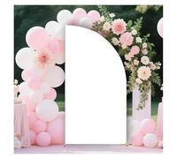 Cubierta de Arco de Boda Fondo fotográfico de Estudio con Forma Media Luna, Spandex Doble Cara y diseño arqueado(White,200x100cm(6.6x3.3ft))