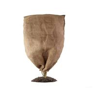 Cubierta de arpillera reutilizable para protección contra heladas, cubierta de jardín transpirable con cordón para plantas en macetas y exteriores, uso en otoño e invierno (60 x 80 cm)