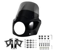 Cubierta de asiento Compatible con Harley Fat Boy FLSTF 2000-2017 11 "parabrisas carenado Shell Deflector ajuste 7" faro Cubierta del Asiento(11inch Light Smoke)