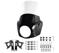 Cubierta de asiento Compatible con Harley Fat Boy FLSTF 2000-2017 11 "parabrisas carenado Shell Deflector ajuste 7" faro Cubierta del Asiento(15inch Clear)
