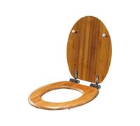 Cubierta de asiento del inodoro ovalado-Tapa tranquila del baño cerrado-asientos de baño de madera sólido Top con soporte flexible con platillo cromado, resistente al deslizamiento, sin gérmene