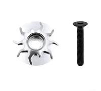 Cubierta de auriculares de bicicleta de aleación de aluminio con perno de acero inoxidable mecanizado CNC para bicicletas de 28 6 mm de diámetro de vástago (plata)