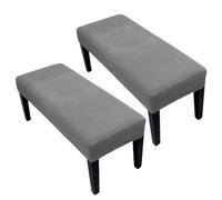 Cubierta De Banco Elástica,2 Piezas Funda Universal Para Banco De Comedor,Fundas Elásticas Para Bancos De Comedor,Elástica Rectangular Cubierta De Banco Para Comedor,Sala De Estar(Gris Oscuro)