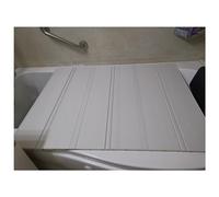 Cubierta de bañera de PVC a prueba de polvo, placa enrollable de 1,2 cm de grosor, se adapta a varios tamaños de bañera, capacidad de carga de 40 kg, color blanco, accesorios de baño