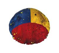 Cubierta de baño con estampado de bandera de Venezuela para mujer, reutilizable, doble capa impermeable, gorros de ducha para mujeres y mujeres