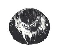 Cubierta de baño con estampado de calavera fantasma de terror para mujer, reutilizable, doble capa impermeable, gorros de ducha para mujeres y mujeres