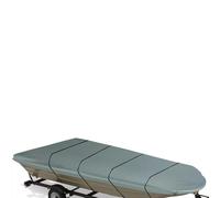 Cubierta de barco gris impermeable 426 x 177 cm, cubierta marina resistente con 4 cinturones resistentes al viento para almacenamiento de barcos al aire libre, protector para todo tipo de clima