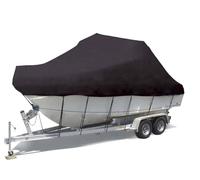 Cubierta de barco negra resistente al agua de 17 a 27 pies 420D grado marino, Oxford resistente a la intemperie y al viento, se adapta a barcos V-Hull Tri-Hull Runabout y Bass