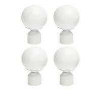 Cubierta de Barra de Cortina 4 Piezas de Hierro esférico de 25 mm y 28 mm Ajustable con botón de Varilla Romana Cabeza Decorativa Bola Redonda Blanca 25 mm