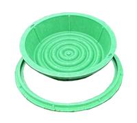 Cubierta de boca compuesta con agujero para la mano, cubiertas redondas para tanque séptico, cubiertas de drenaje para exteriores, compatible con plantas de césped, tapa de acceso resistente para