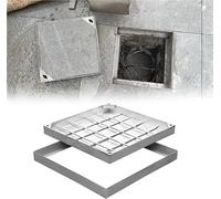 Cubierta de boca de acero impermeable - Tapa cuadrada de metal para inspección de desagüe de 30,5 a 101,6 cm, tamaños para sótanos sépticos y aplicaciones de alcantarillado (85 x 85 cm)
