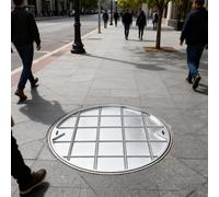 Cubierta de boca de acero inoxidable con tapa redonda oculta para tanque séptico de 30 a 100 cm de diámetro, cubierta de acceso impermeable para 38 cm, diseño pesado Du