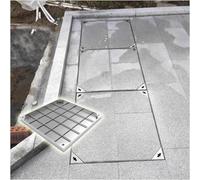 Cubierta de boca de acero inoxidable de 40 x 40 cm, diseño empotrado para decoración de jardín e instalación oculta, solución de drenaje al aire libre de 8 cm de altura