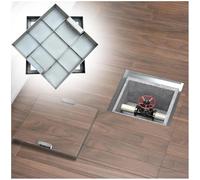 Cubierta de boca de acero inoxidable de 500 x 500 mm, tapa de tanque séptico para patio y entrada, panel de acceso oculto resistente, cubierta de drenaje duradera para uso en exteriores