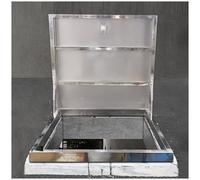 Cubierta de boca de acero inoxidable personalizada para puerta de techo de escape de sótano, tapa de salida (interior 95 x 100 cm, exterior 106 x 111 cm), segura y versátil