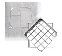 Cubierta de boca de acero inoxidable resistente para jardín y entrada, tapa de tanque séptico invisible empotrada de 21.7 x 23.6 pulgadas, cubierta de inspección para uso residencial y comercial