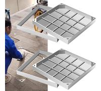 Cubierta de boca empotrada y marco con gancho de acero estilo T, tapa de inspección personalizable para tanque séptico, tapa de inspección para pasarelas y sótano, 500 x 500 mm, paquete de 2