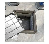 Cubierta de boca invisible resistente con asa oculta, tapa decorativa para tanque séptico para uso en exteriores, diseño de pavimentación de bloques (60 x 60 cm)