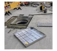 Cubierta de boca invisible, tapa cuadrada para tanque séptico, cubierta de pozo de inspección de metal para patio y paisaje, tapa extraíble de montaje empotrado