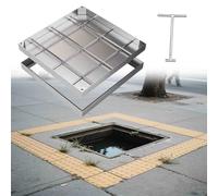 Cubierta de boca séptica resistente de 21 x 21 pulgadas, montaje empotrado cuadrado para adoquines, cubierta invisible para cámara de patio, reemplazo duradero para sistemas comerciales de