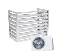 Cubierta de bomba de calor al aire libre para bomba de calor de fuente de aire, cubierta protectora de aluminio para unidad de CA mini dividida, color blanco, sin parte superior, dimensiones de 110 x