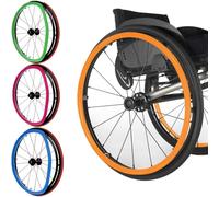 Cubierta de Borde de Empuje para Silla de Ruedas, 1 Par de Cubierta para Silla de Ruedas Manual de Silicona de 20/22/24 Pulgadas para Mejorar el Agarre y La Tracción,Naranja,20in
