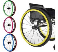 Cubierta de Borde de Empuje para Silla de Ruedas, 1 Par de Cubierta para Silla de Ruedas Manual de Silicona de 20/22/24 Pulgadas para Mejorar el Agarre y La Tracción,Amarillo,20in