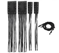 Cubierta de borla para manillar de motocicleta, estilo de flecos de moda, cubierta de palanca de agarre de cuero sintético, ajuste universal para Cruiser Chopper Bobber, negro, 2