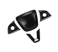 Cubierta de botón de volante de fibra de carbono real para Tesla Model 3 Y 2023-2026, calcomanía decorativa negra brillante, película de protección resistente a los arañazos, fácil de instalar y