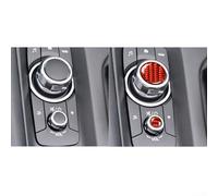 Cubierta de botón multimedia de fibra de carbono, 2 piezas para Mazda MX5 2016 2020, revestimiento epoxi para mantener la apariencia y la protección del botón