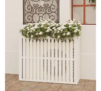 Cubierta de CA de madera blanca con estante, pantalla de privacidad de jardín de 3 pcs para cubo de basura, recinto de bomba de piscina y herramientas, no hay exceso de equipo al aire libre oculta, di