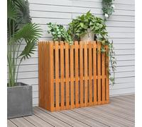 Cubierta de CA de madera blanca con estante, pantalla de privacidad de jardín de 3 pcs para cubo de basura, recinto de bomba de piscina y herramientas, no hay exceso de equipo al aire libre oculta, di