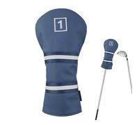 Cubierta de cabeza de golf - Material absorbente de golpes, 3 fundas de golf de malla de cuello largo, híbridos de piloto de Fairway Woods | para hombres y mujeres, Papá Noel
