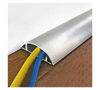 Cubierta de cable autoadhesiva for canaleta cables semicircular acero inoxidable, varios tamaños, color plateado