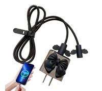 Cubierta de cable de carga, cargador para cargador, protección de cable de datos - Love Wings Charger protectora portátil Accesorios de cable de teléfono móvil para mujeres hombres eléctricos